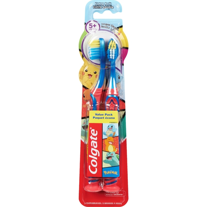 Kids Pokemon Toothbrush, Extra Soft for Children 5+ Years Old, 2 pack