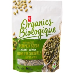 PC Organics Dry Roasted Pumpkin Seeds, Salted 200 g, $2.50/100g