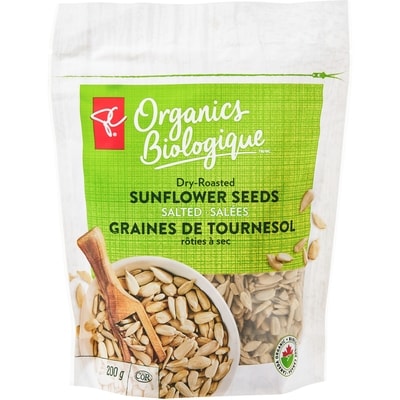 PC Organics Dry-Roasted Salted Sunflower Seeds 200 g, $1.75/100g