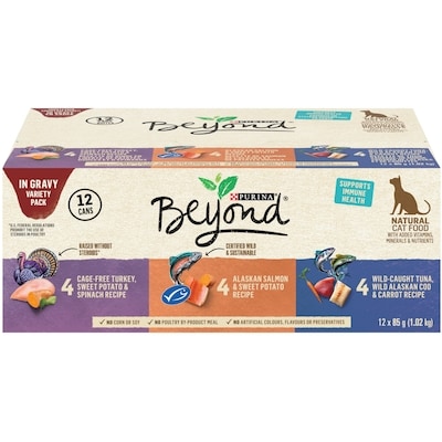Purina Beyond en sauce emballage assorti dinde, saumon, thon et morue nourriture humide pour chats 1.02 kg, 1,96 $/100g