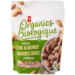 PC Biologique Amandes entières crues biologique 200 g, 5,00 $/100g