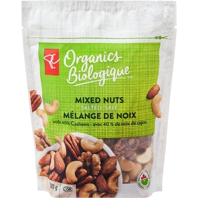 PC Organics Salted Mixed Nuts 200 g, $4.50/100g