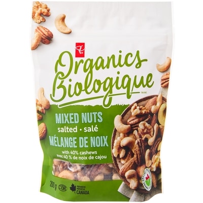PC Biologique Mélange de noix salé 200 g, 5,00 $/100g