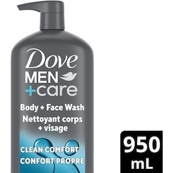 Dove Men+Care Nettoyant Corporel Clean Comfort pour hommes avec pompe 950 ml, 1,37 $/100ml