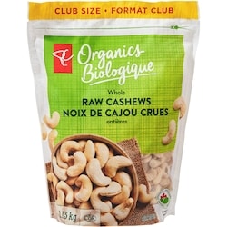 PC Organics Whole Raw Cashews, 1.13KG 1.13 kg, $2.65/100g