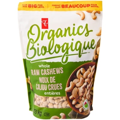 PC Organics Whole Raw Cashews, 1.13KG 1.13 kg, $2.57/100g