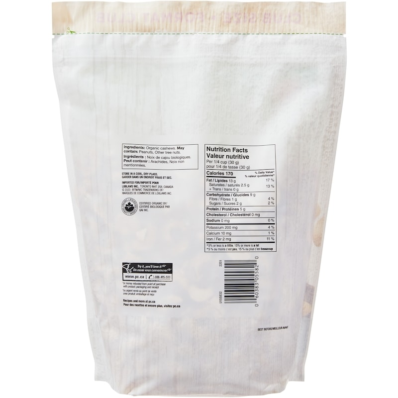 Whole Raw Cashews, 1.13KG