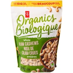 PC Biologique Noix de cajou crues entières, 1,13 kg 1.13 kg, 2,48 $/100g