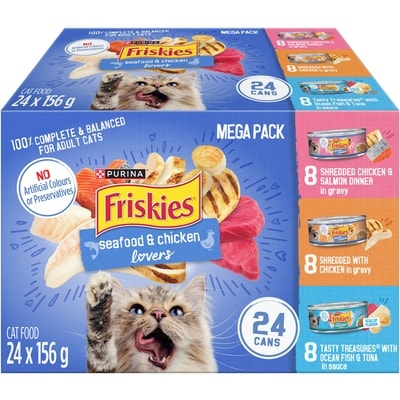 Purina Friskies Seafood & Chicken Lovers Variety Pack, Wet Cat Food 3.744 kg, $0.75/100g