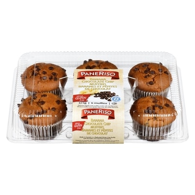 PaneRiso Muffins bananes et pépites de chocolat 372 g, 1,88 $/100g