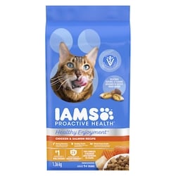 Iams Proactive Health Healthy Enjoyment Adult Dry Cat Food, Chicken & Salmon 1.36 kg, $1.07/100g