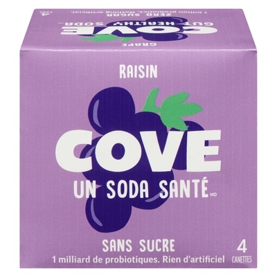 COVE Un soda santé raisin 4x355.0 ml, 0,56 $/100ml