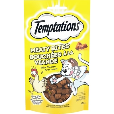 Temptations Meaty Bites Adult Cat Treats, Chicken 43 g, $8.12/100g