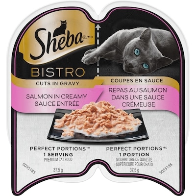 Sheba Bistro Perfect Portions Adult Wet Cat Food Cuts in Gravy, Salmon in Cream Sauce 75 g, $2.39/100g