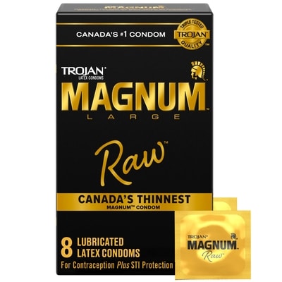 Trojan Condoms de grande taille lubrifiés Magnum Raw 8 ea, 1,69 $/1ch