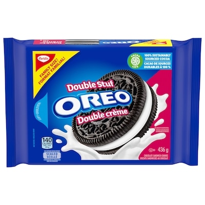 Christie OREO Double Stuf Sandwich Cookies, 1 Family Size Resealable Pack 436 g, $1.33/100g