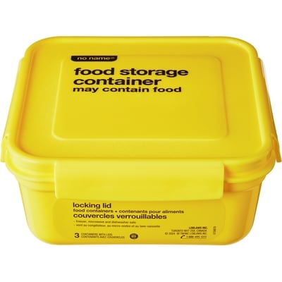 No Name Locking Lid Food Containers 3 Pack 1 ea, $5.00/1ea