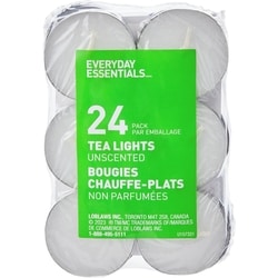 Everyday Essentials Bougies chauffe-plat non parfumées, 24 pièces 1 ea, 3,00 $/1ch