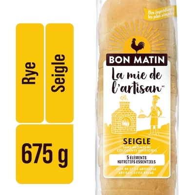 Bon Matin Pain de seigle la mie de l’artisan 675 g, 0,59 $/100g
