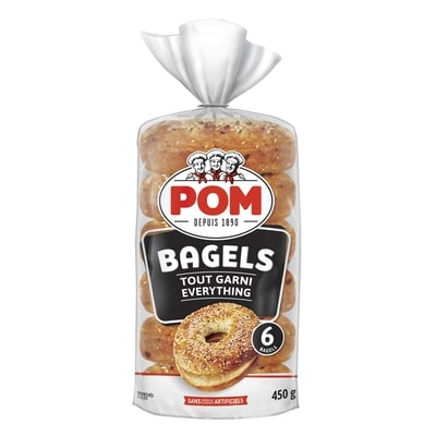 POM Everything Bagels 450 g, $1.02/100g