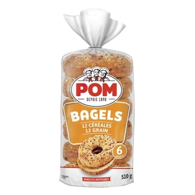 POM 12 Grain Bagels 510 g, $0.90/100g