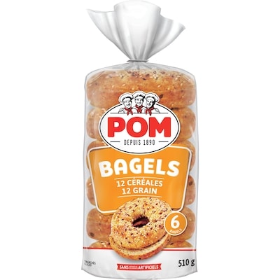 POM 12 Grain Bagels 510 g, $0.78/100g