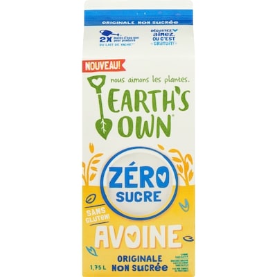 Earth’s Own Boisson à l'avoine zéro sucre Originale 1.75 l, 0,26 $/100ml