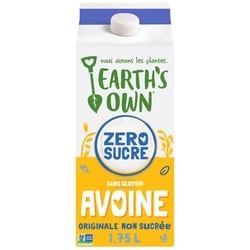 Earth’s Own Sans gluten Boisson à l’avoine Originale Zéro sucre 1.75 l, 0,21 $/100ml