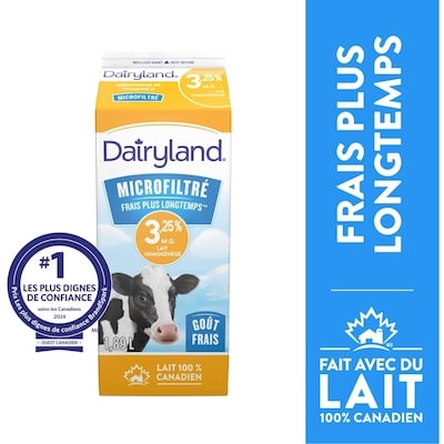 Dairyland Lait 3.25% microfiltré 1.89 l, 0,35 $/100ml