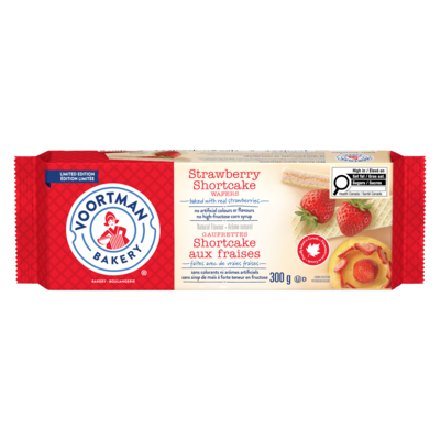 Voortman Gaufrettes shortcake aux fraises édition limitée 300 g, 1,16 $/100g