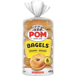 POM Sesame Bagels 450 g, $0.89/100g
