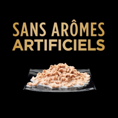 Nourriture humide pour chats adultes BISTRO PERFECT PORTIONS coupes en sauce en format variété – repas au poulet dans une sauce Alfredo et repas au saumon dans une sauce crémeuse, 12 barquettes de 75 g, 900 g