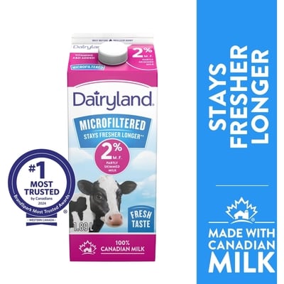 Dairyland 2% Microfiltered Milk 1.89 l, $0.35/100ml