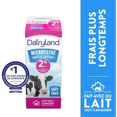 Dairyland Lait 2% microfiltré 1.89 l, 0,35 $/100ml