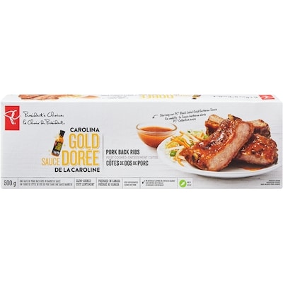 President's Choice Carolina Gold Sauce Pork Back Ribs 500 g, $2.80/100g