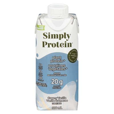 Simply Protein Plant Protein+ Shake Creamy Vanilla Flavour 330 ml, $1.36/100ml