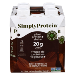 Simply Protein Plant Protein+ Shake Rich Chocolate Flavour (Case) 4x330.0 ml, $0.98/100ml