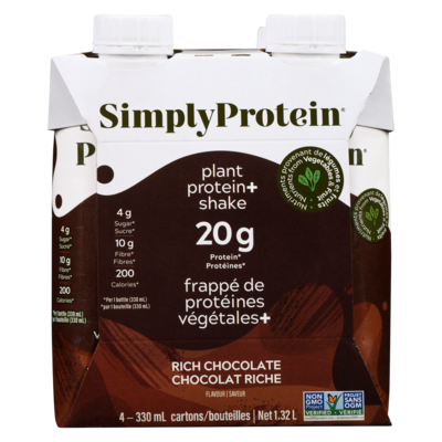 Protéines végétales+ boisson fouettée chocolat riche saveur (caisse)