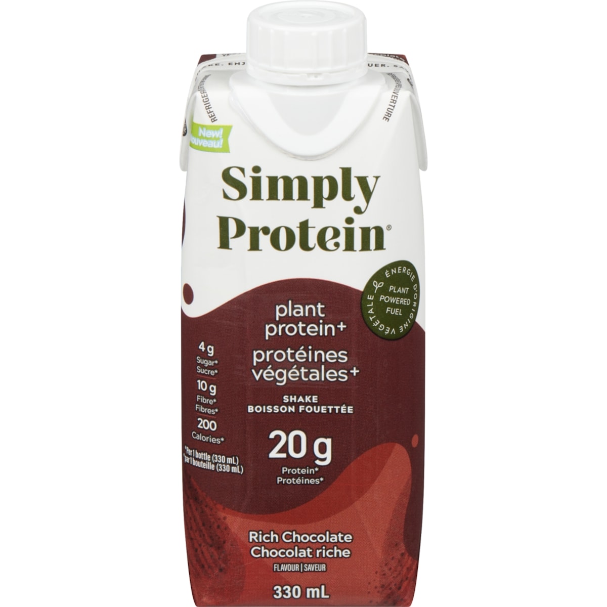 Simply Protein Plant Protein+ Shake Rich Chocolate Flavour 330 ml, $1.06/100ml