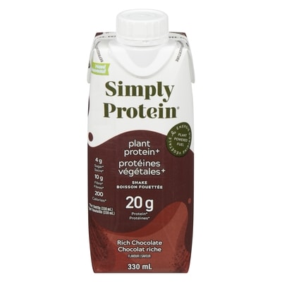 Simply Protein Plant Protein+ Shake Rich Chocolate Flavour 330 ml, $1.36/100ml