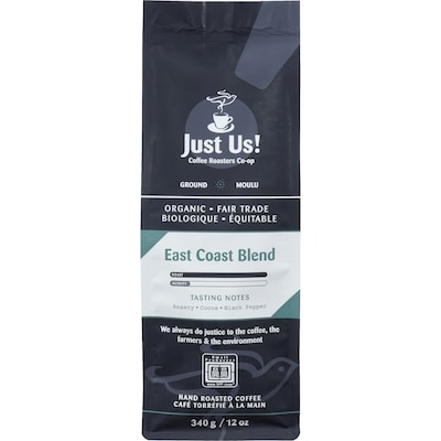 Just Us Hand Roasted Coffee East Coast Blend Ground 340 g, $4.41/100g