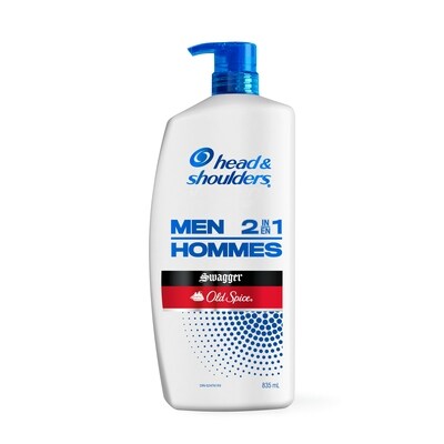 Head & Shoulders Shampooing et revitalisant antipelliculaire 2 en 1 pour hommes, Swagger 835 ml, 1,92 $/100ml