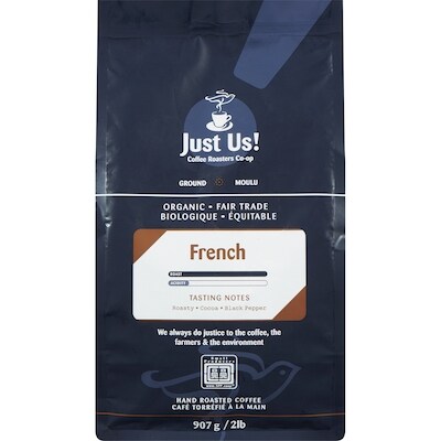 Just Us Moulu french biologique 907 g, 4,41 $/100g