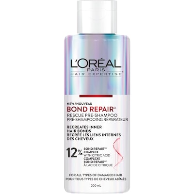 L'Oreal Paris Hair Expertise Bond Repair Rescue Pre-shampoo Treatment, Repairs All Types of Damaged Hair, with Citric Acid Complex 200 ml, $5.00/100ml