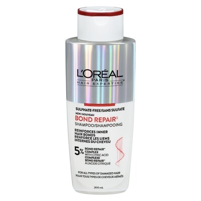 L’Oréal Hair Expertise Bond Repair Shampooing Sans Sulfate, Répare Tous Les Types de Cheveux Abîmés, avec Complexe à L’Acide Citrique 200 ml, 5,75 $/100ml
