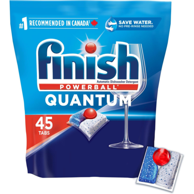 Finish Dishwasher Detergent Pods, Quantum Max, Fresh, 45 Tablets, Shine and Glass Protect 1 ea, $18.99/1ea
