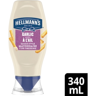 Hellmann's Mayonnaise Type Dressing, Garlic Aioli  340 ml, $1.76/100ml