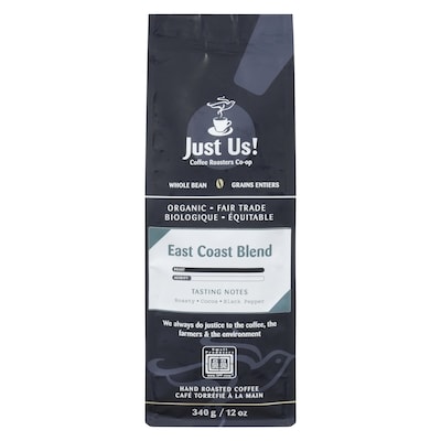 Just Us Hand Roasted Coffee East Coast Blend Whole Bean 340 g, $4.41/100g