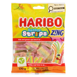 Rainbow Strips Z!Ng Gummy Candies Share Size