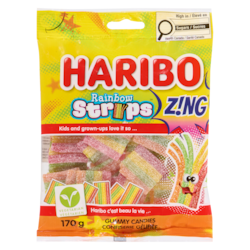 Haribo Rainbow Strips Z!Ng Gummy Candies Share Size - 170 g | Maxi